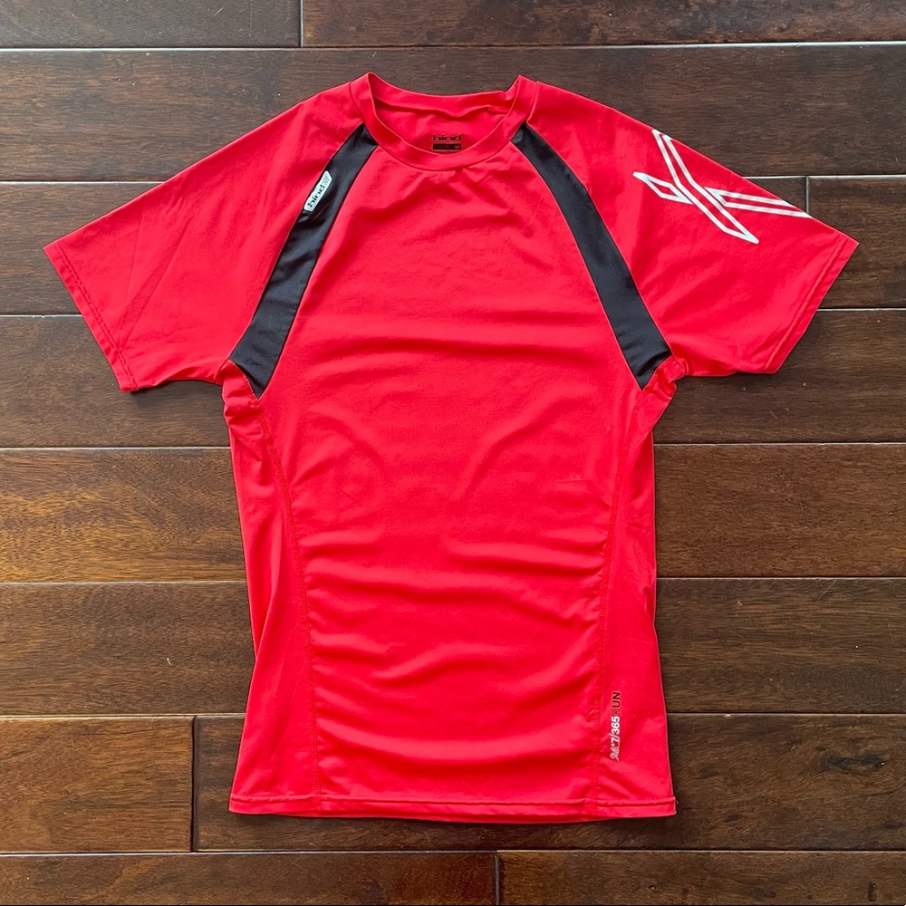 Mens Hind Running/Working Out Compression Shirt Red and Black Size Medium